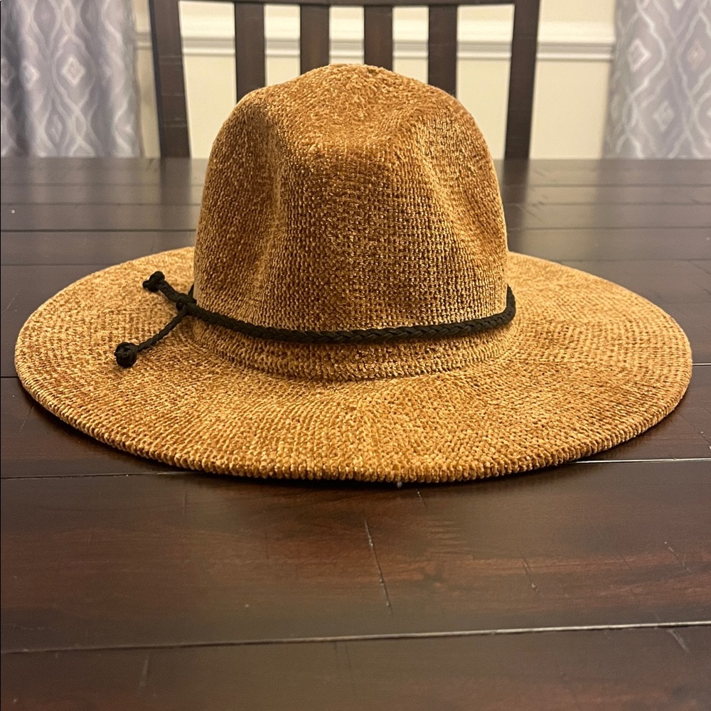 Britt’s Knits Getaway Foldable Panama Bucket Hat Packable Chenille Chestnut OS - Picture 11 of 13